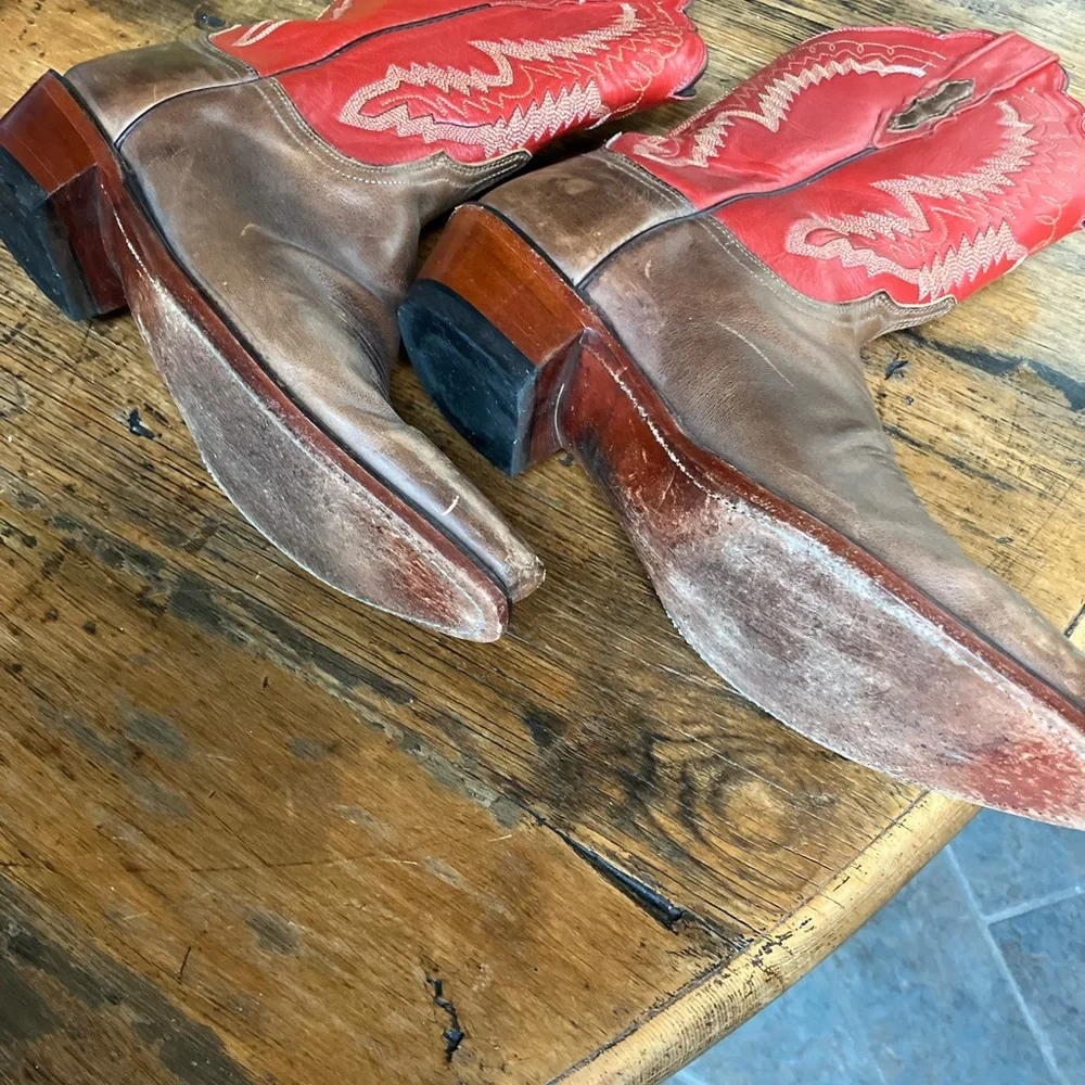 Lucchese Brown Western Cowboy Boots - Picture 5 of 7